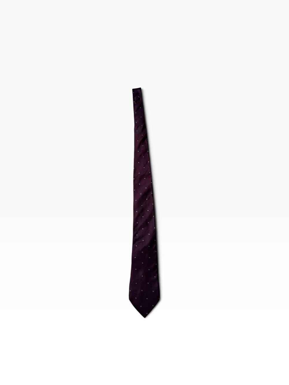 Caumont Paris Men’s Tie 100% Pure Silk Made in Italy Burgundy Geometric Necktie